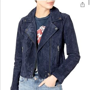[BLANKNYC] Suede Moto Jacket in Navy Blue NWT